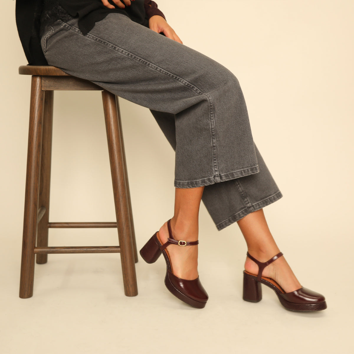 Aria Bordeaux Mid Shoe by Esska
