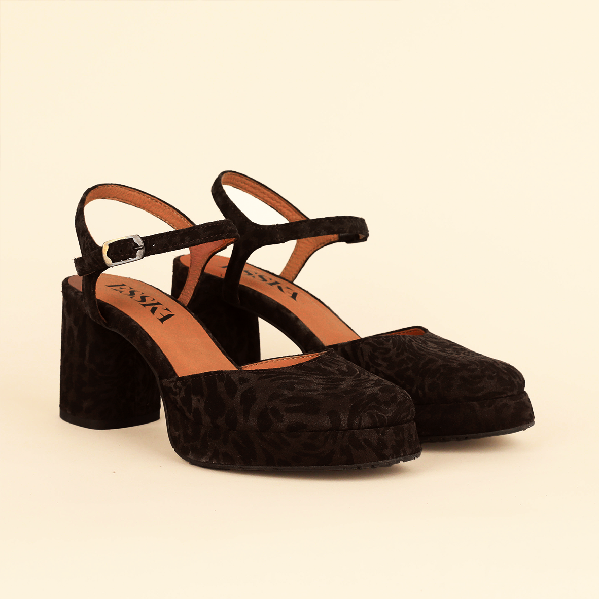 Aria Dark Brown Leopard Mid Shoe by Esska