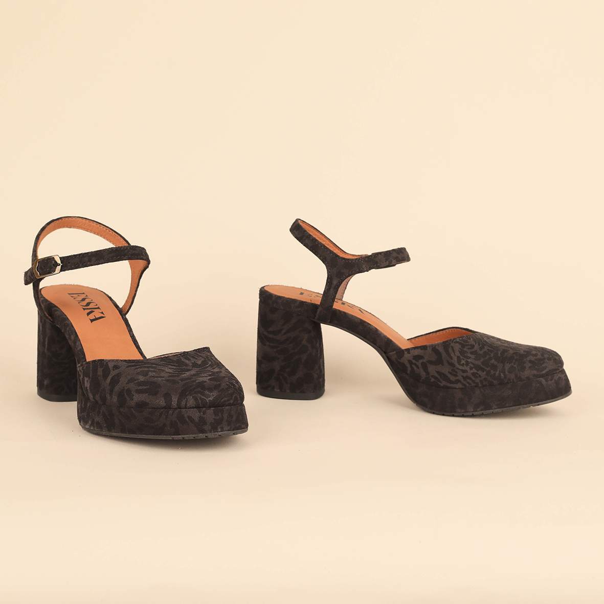 Aria Dark Brown Leopard Mid Shoe by Esska