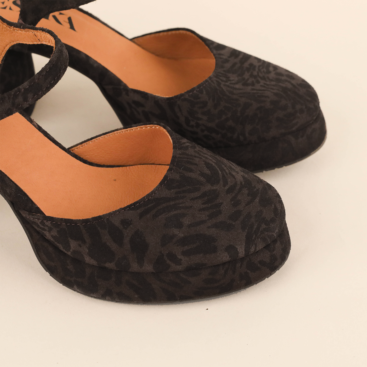 Aria Dark Brown Leopard Mid Shoe by Esska
