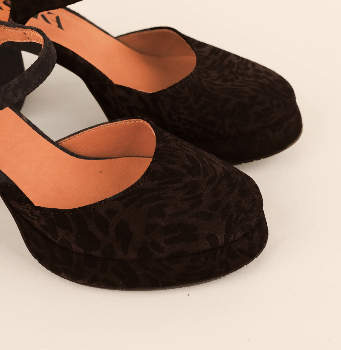 Aria Dark Brown Leopard Mid Shoe by Esska
