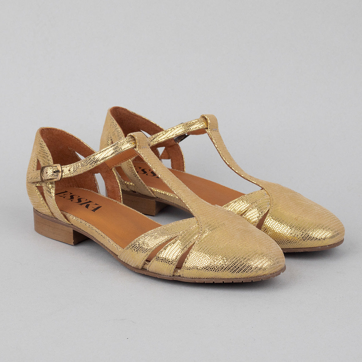 Aurora Gold Flat Shoe by Esska