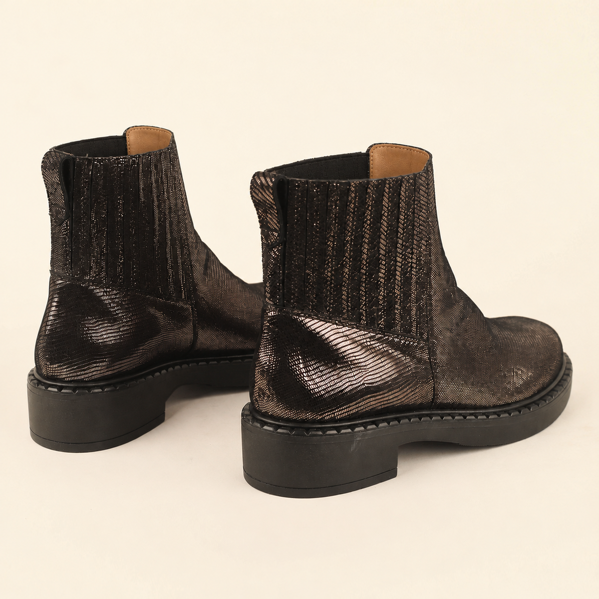 Bailey Metallic Ash Flat Boot by Esska