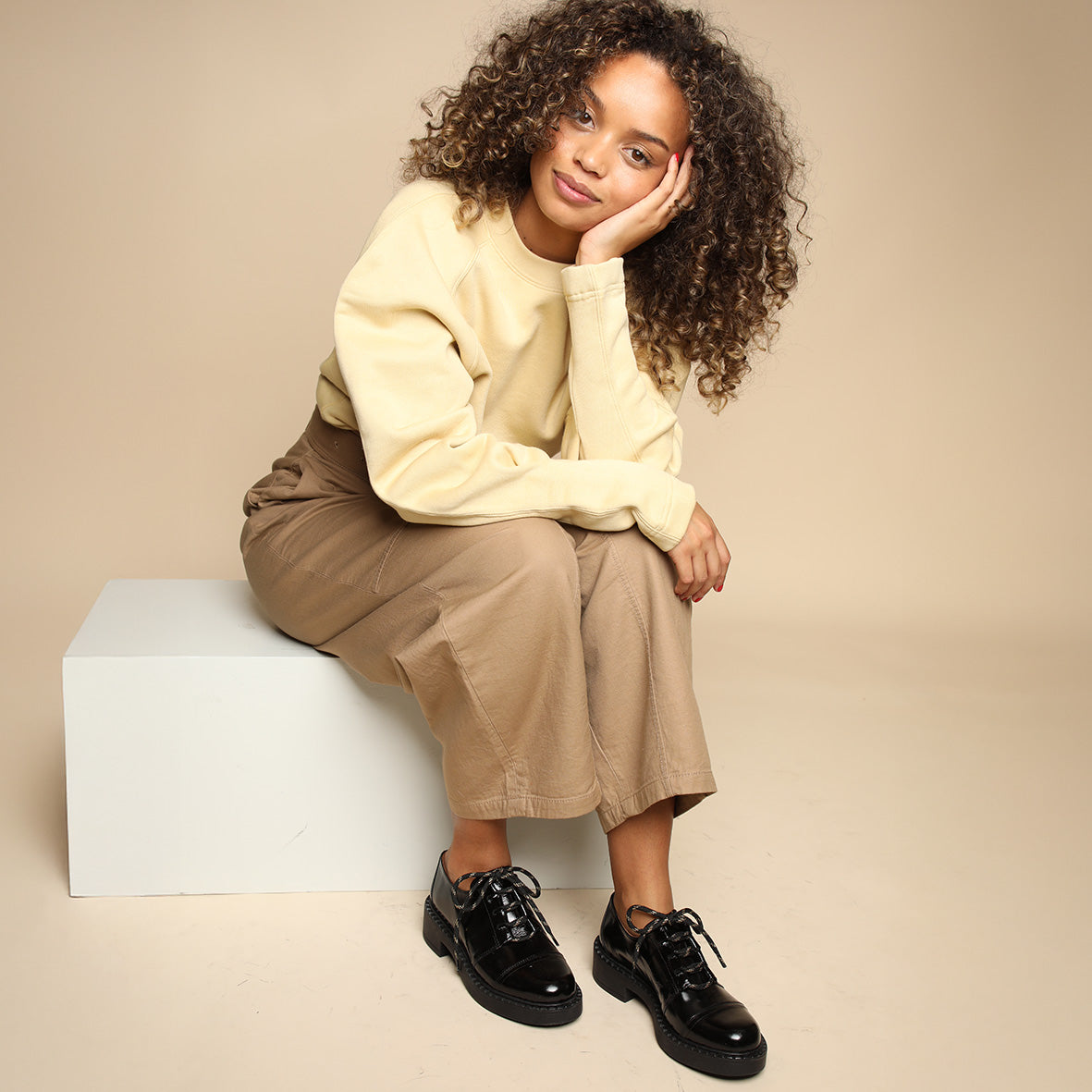 Baron Patent Black Flat Shoe by Esska Shoes Ltd