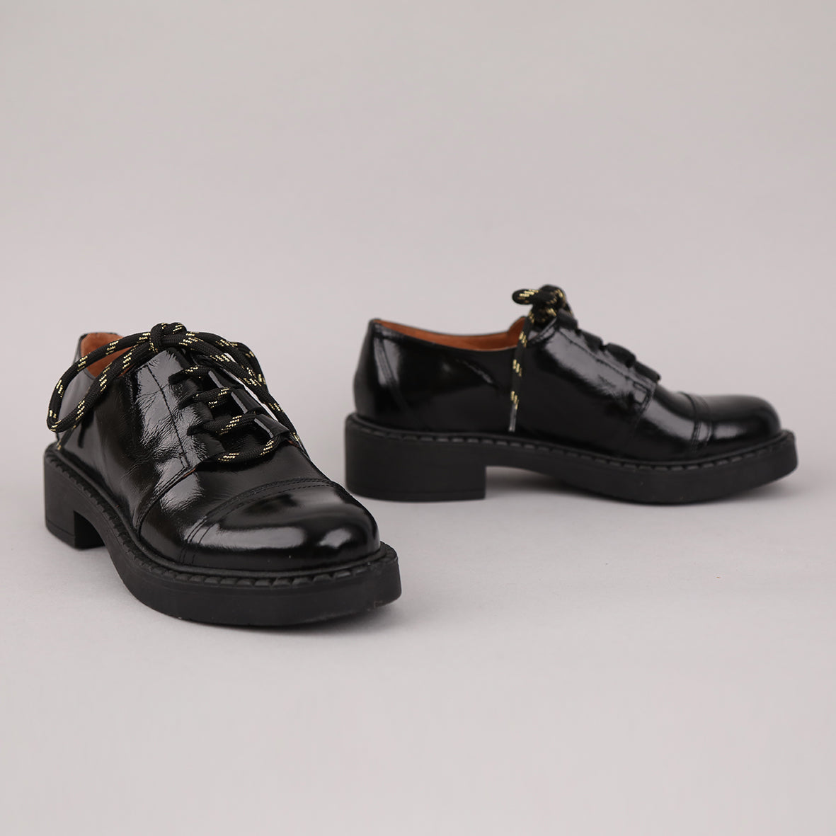 Baron Patent Black Flat Shoe by Esska Shoes Ltd