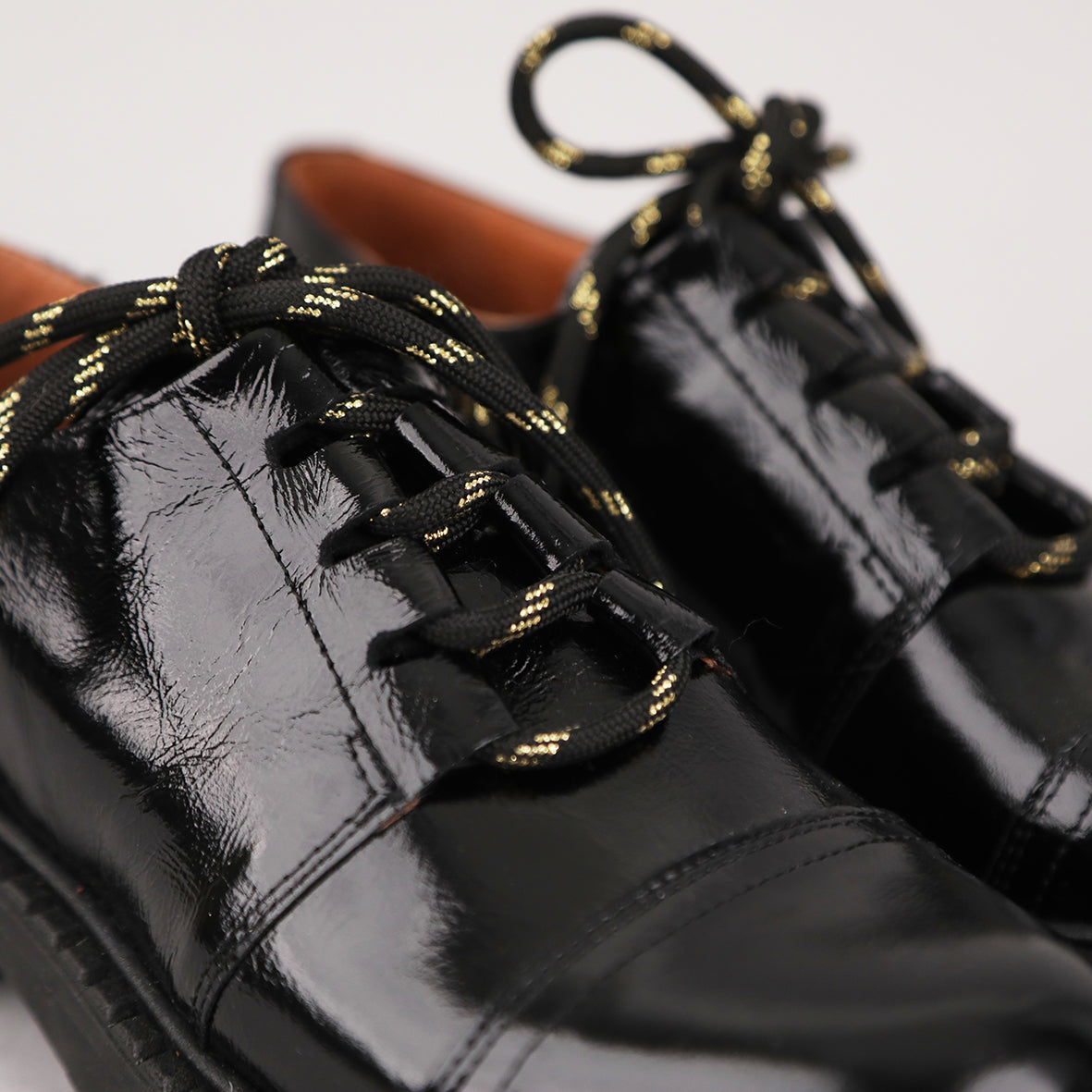 Baron Patent Black Flat Shoe by Esska Shoes Ltd