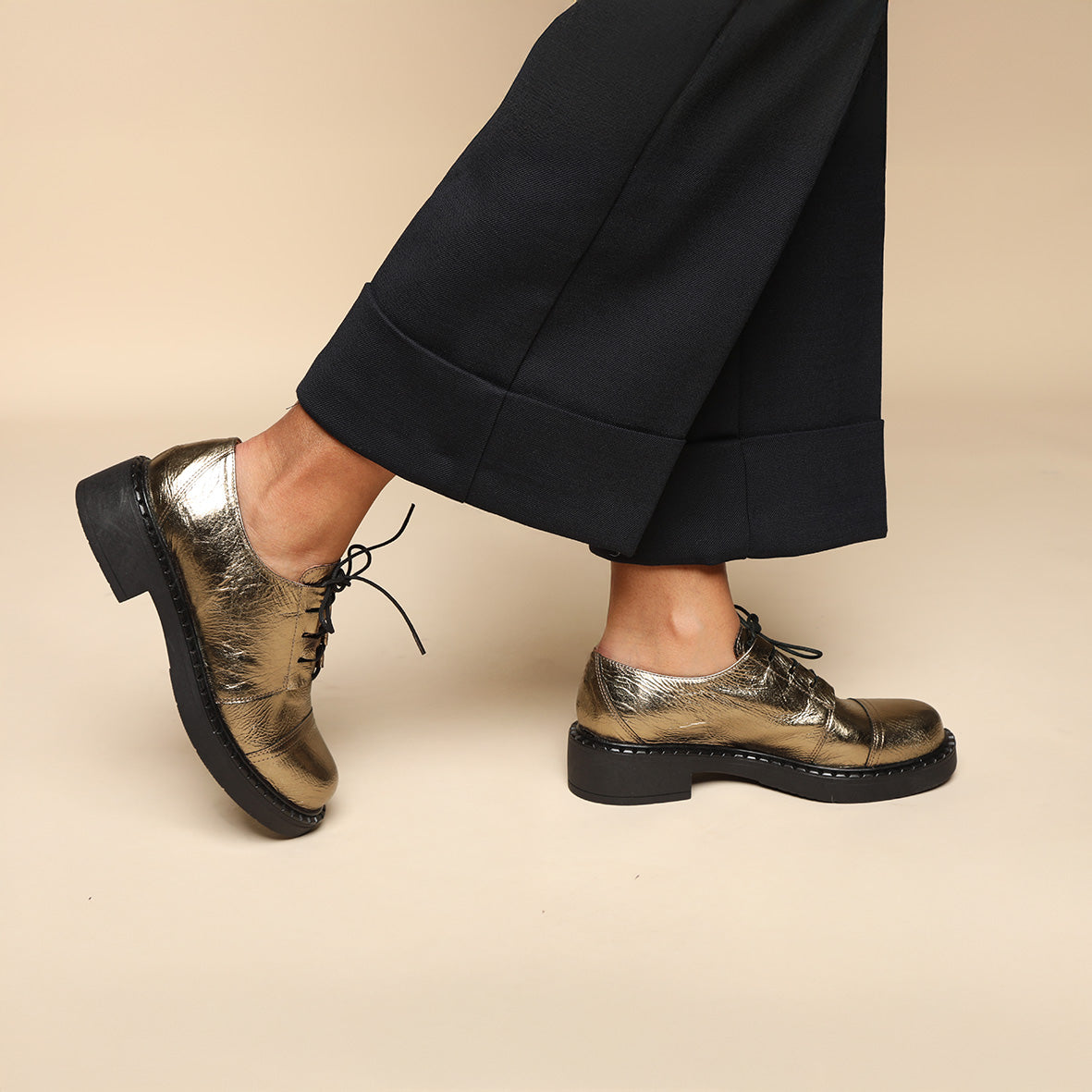 Baron Metallic Smoke Flat Shoe by Esska Shoes Ltd