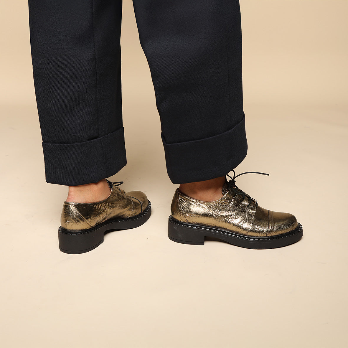 Baron Metallic Smoke Flat Shoe by Esska Shoes Ltd