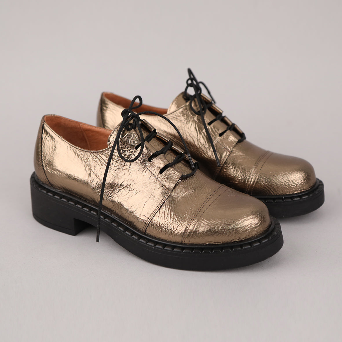 Baron Metallic Smoke Flat Shoe by Esska Shoes Ltd