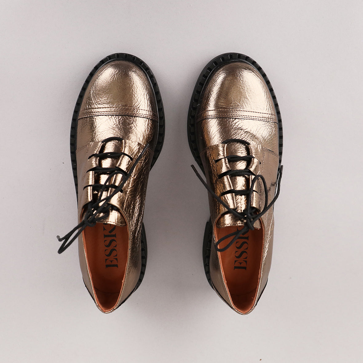 Baron Metallic Smoke Flat Shoe by Esska Shoes Ltd