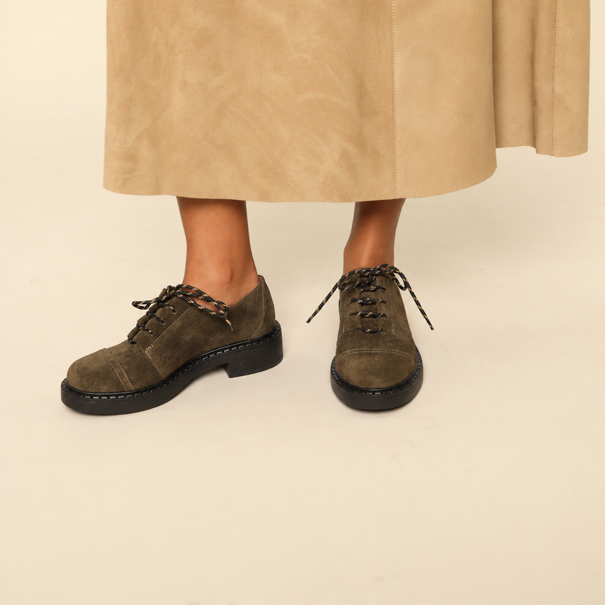 Baron Khaki Flat Shoe by Esska