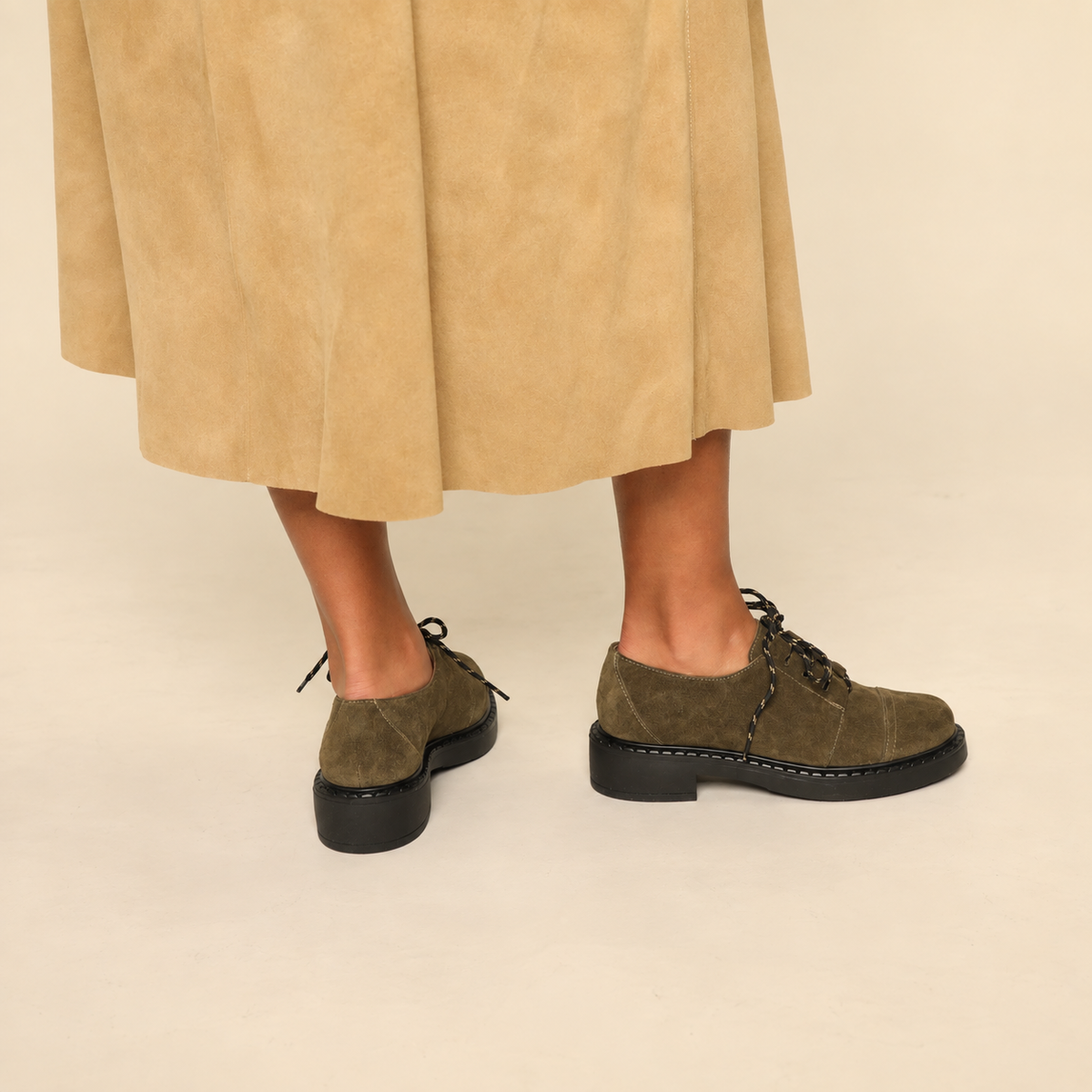Baron Khaki Flat Shoe by Esska