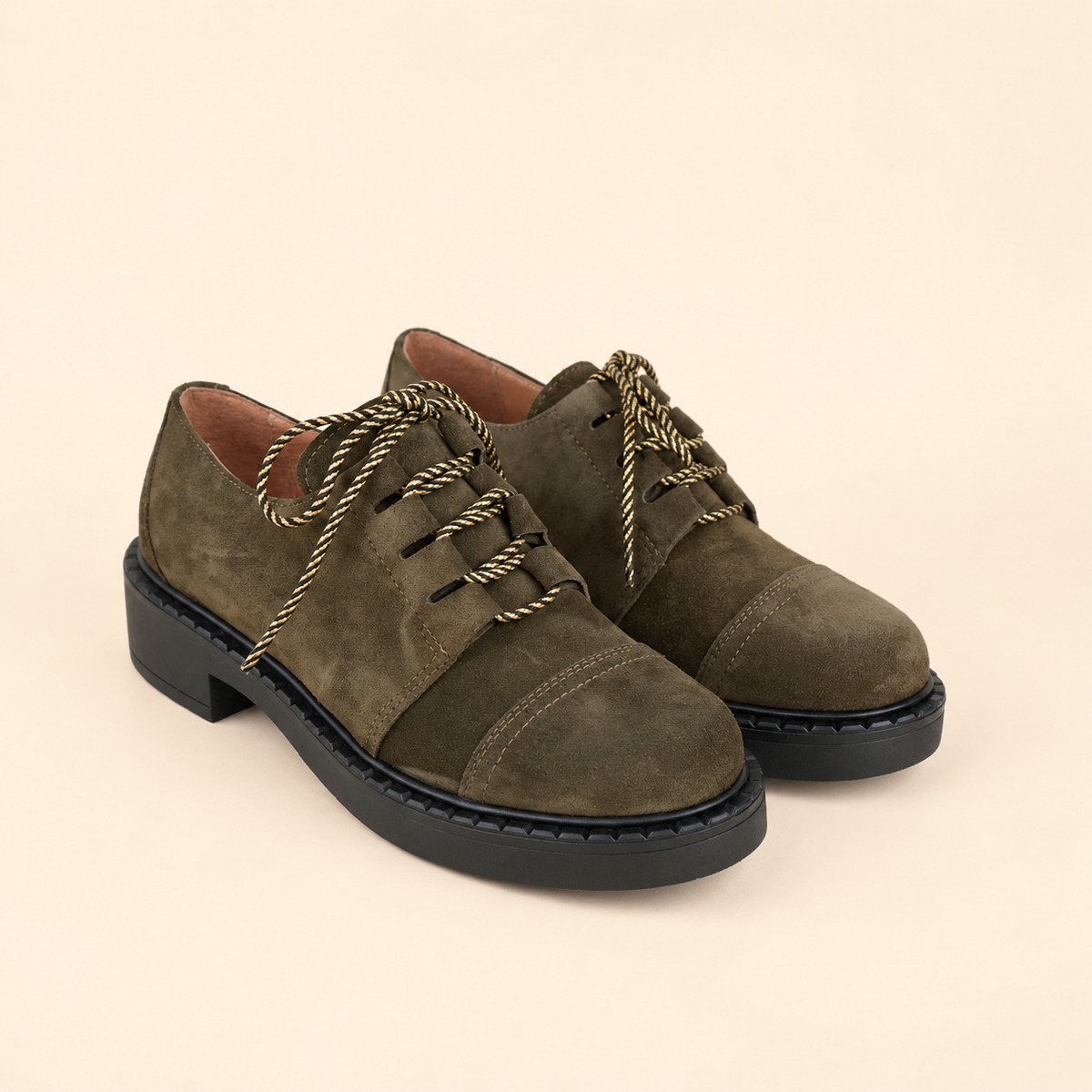 Baron Khaki Flat Shoe by Esska