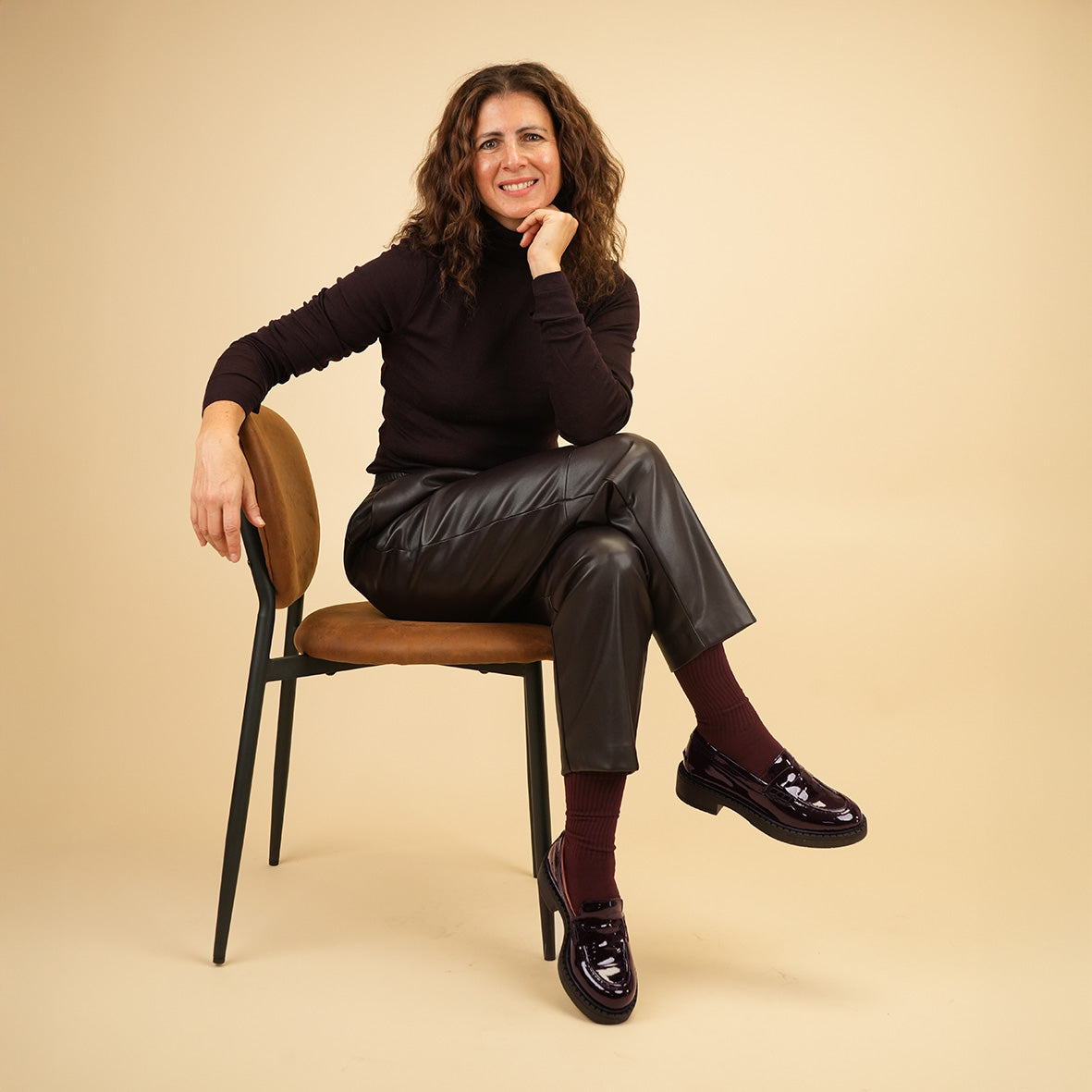 Ben Patent Wine Flat Shoe by Esska Shoes Ltd