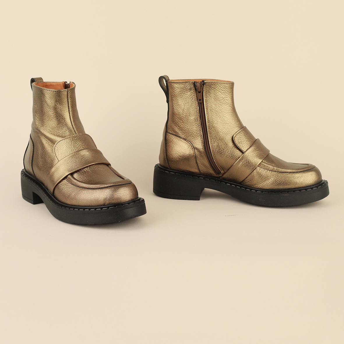 Bista Metallic Mercury Flat Boot by Esska Shoes Ltd
