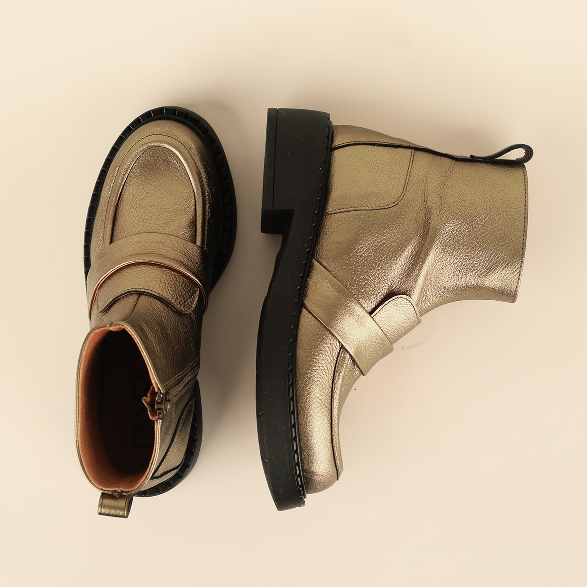 Bista Metallic Mercury Flat Boot by Esska Shoes Ltd