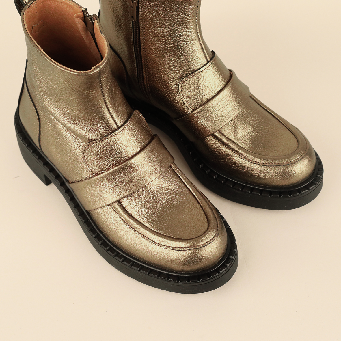 Bista Metallic Mercury Flat Boot by Esska Shoes Ltd