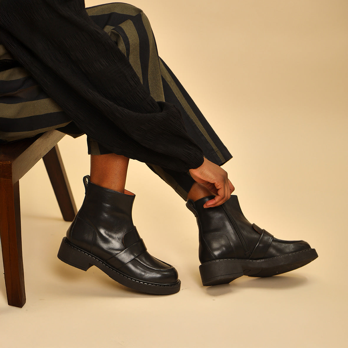 Bista Black Flat Boot by Esska Shoes Ltd