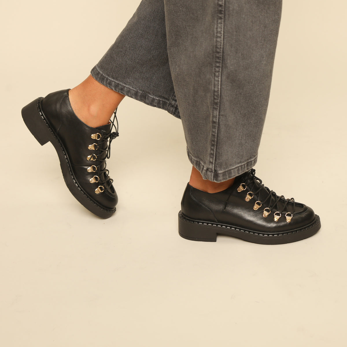 Blair Black Flat Shoe by Esska