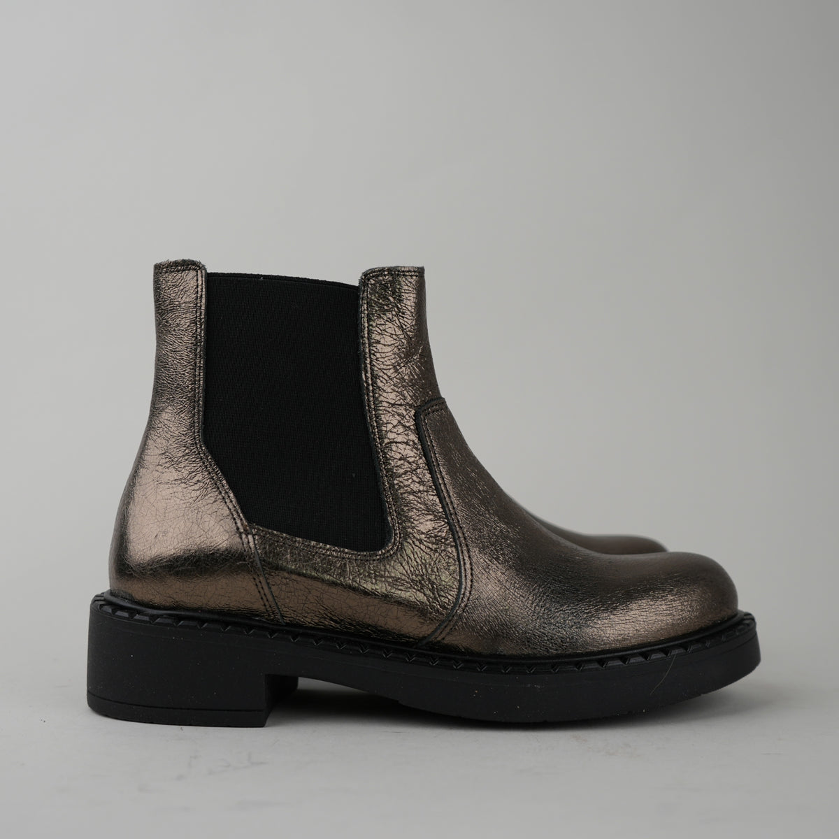 Sample - Bora Metallic Graphito - Size 36 UK3 Flat Boot by Esska