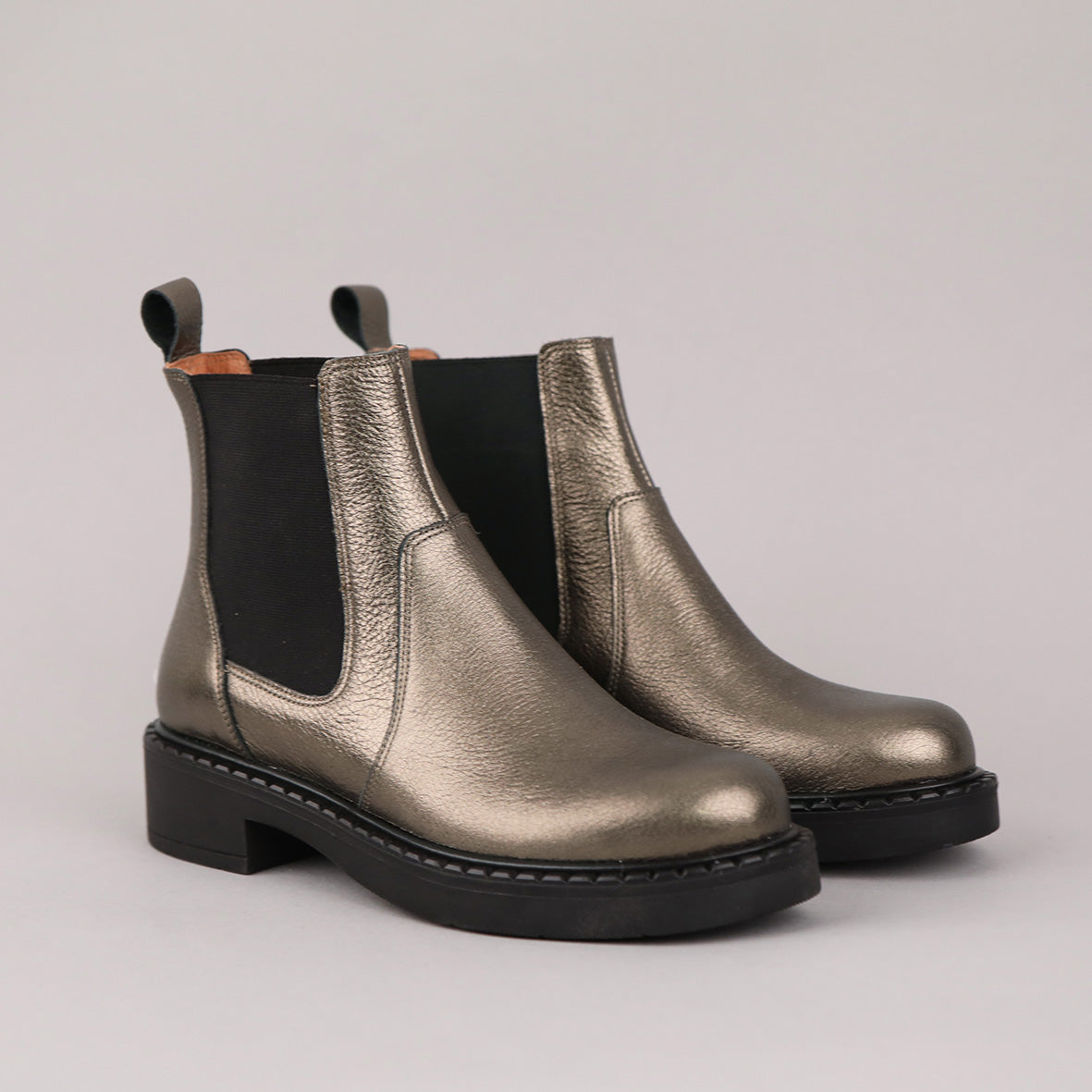 Bora Metallic Graphito Flat Boot by Esska