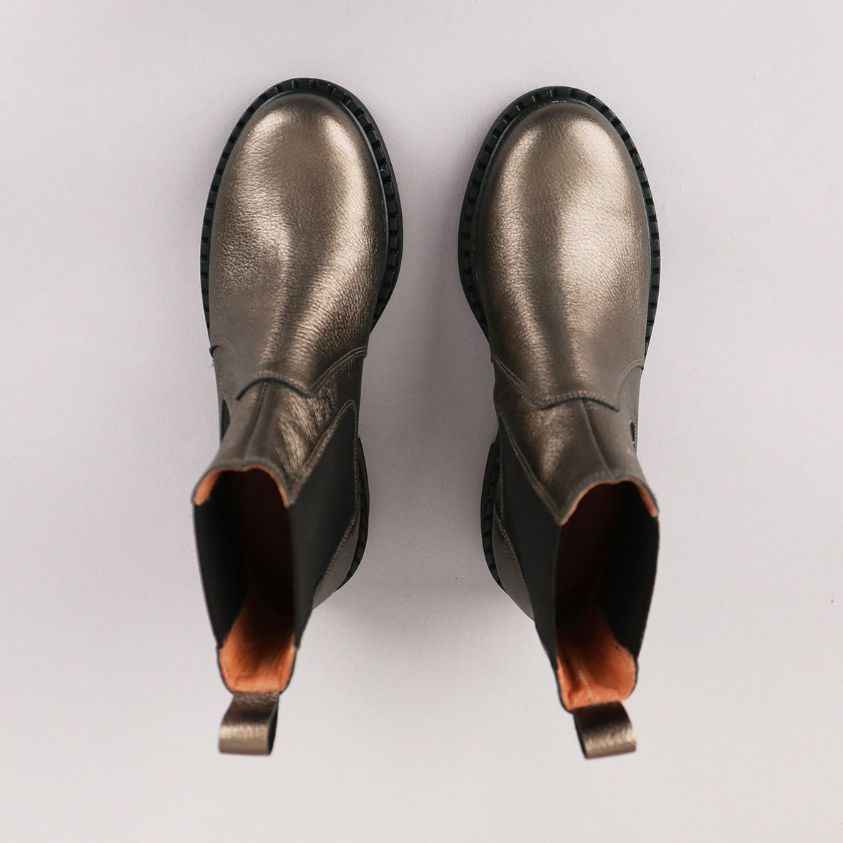 Bora Metallic Graphito Flat Boot by Esska