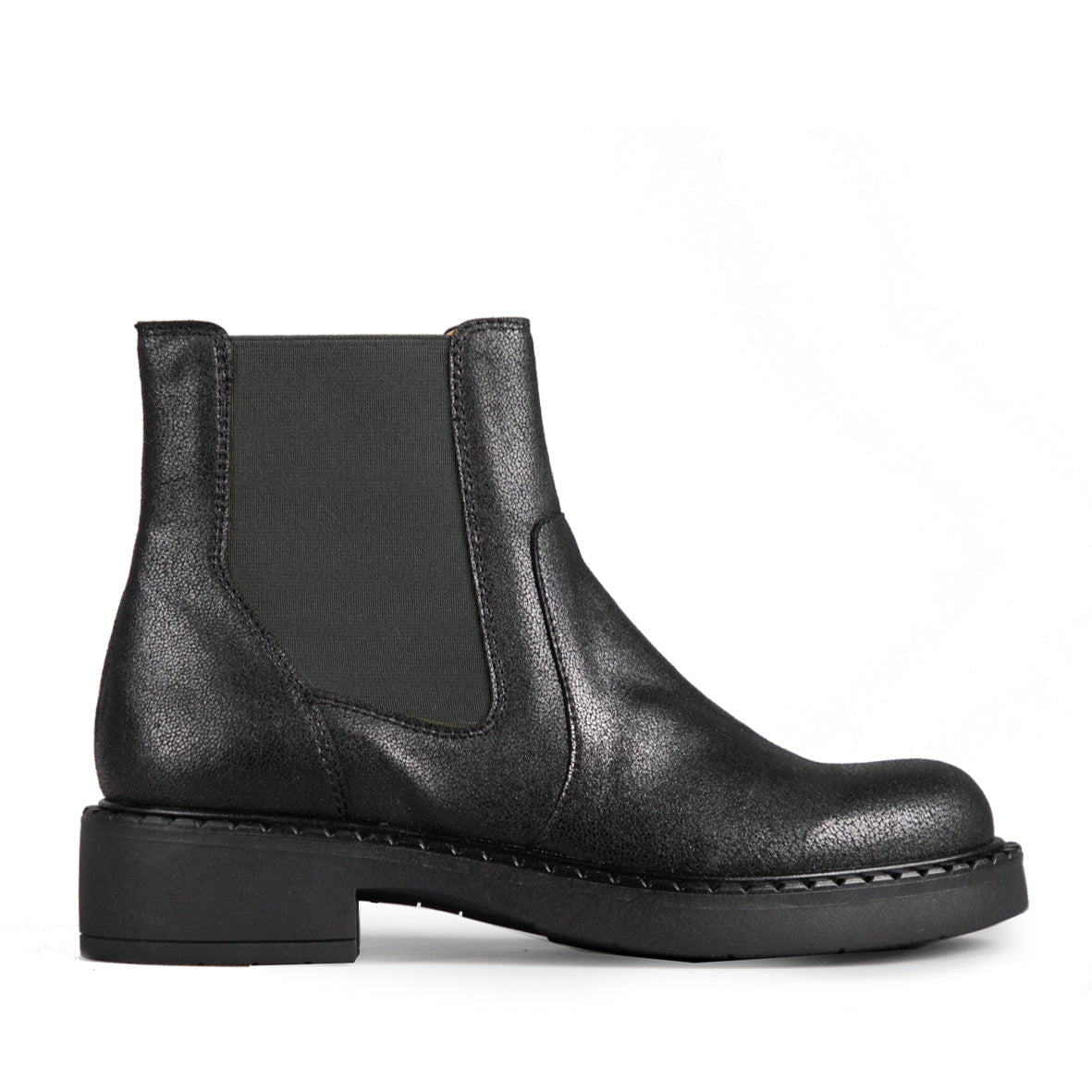 Bora Vegan Black black elastic Flat Boot by Esska