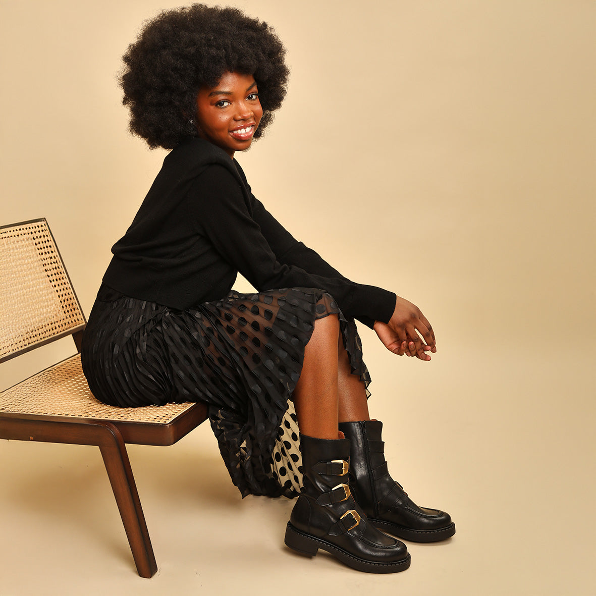 Birdie Black Flat Boot by Esska Shoes Ltd