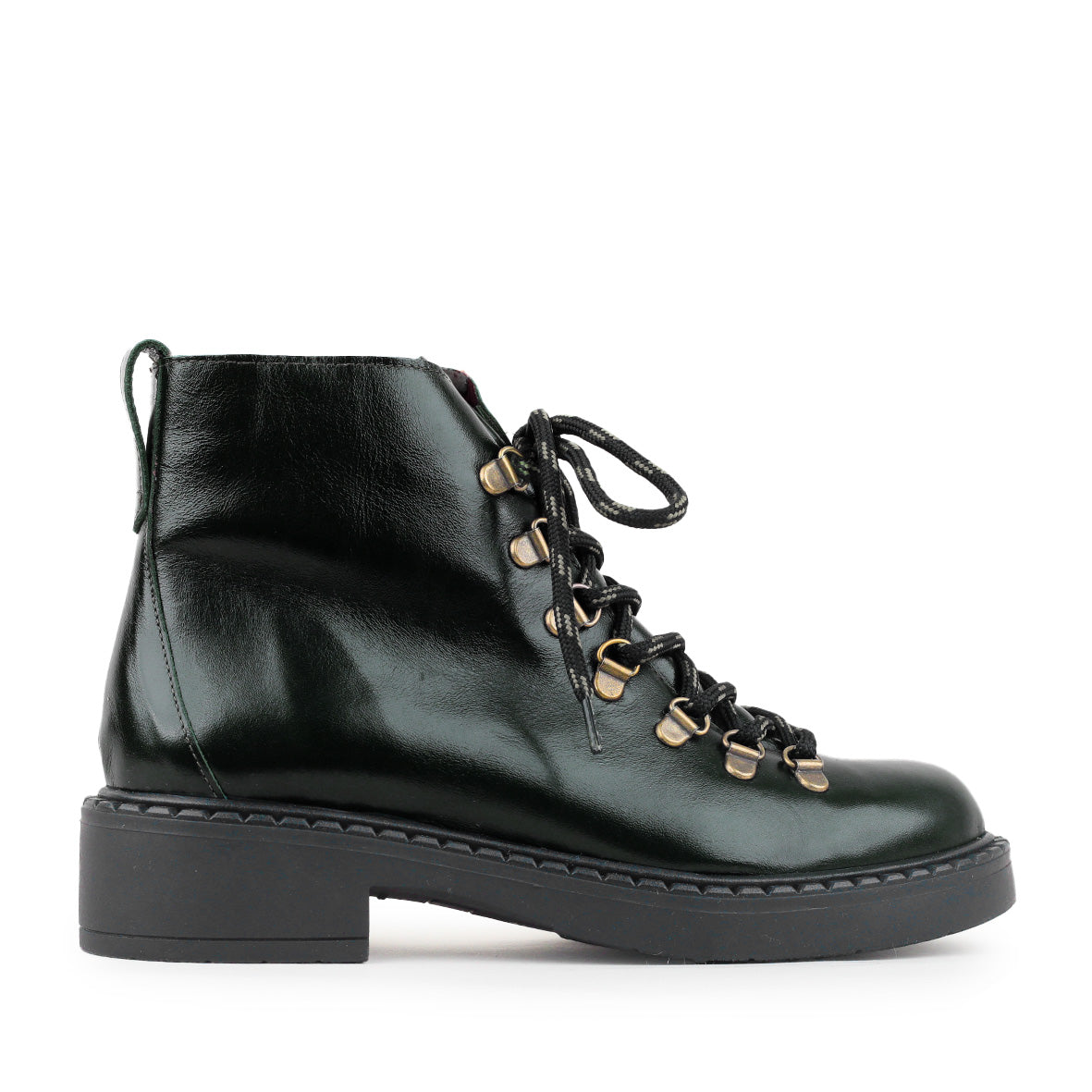 Brooke Bottle Green Flat Boot by Esska