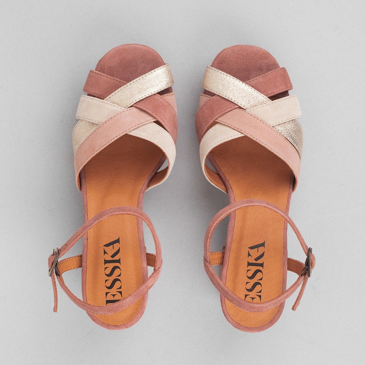 Caitlyn Dusty Pink Multi Mid Sandal by Esska