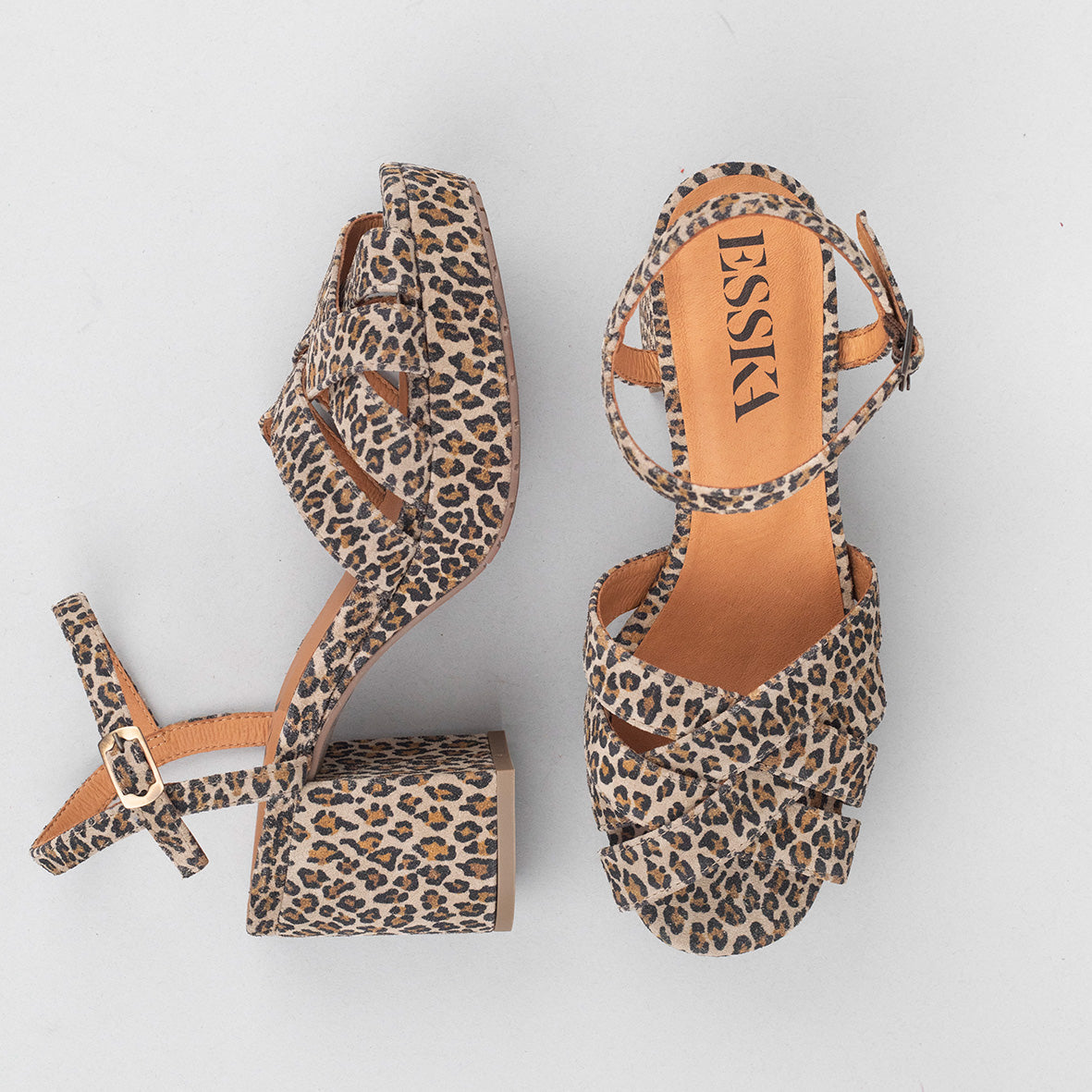 Caitlyn Leopard Mid Sandal by Esska