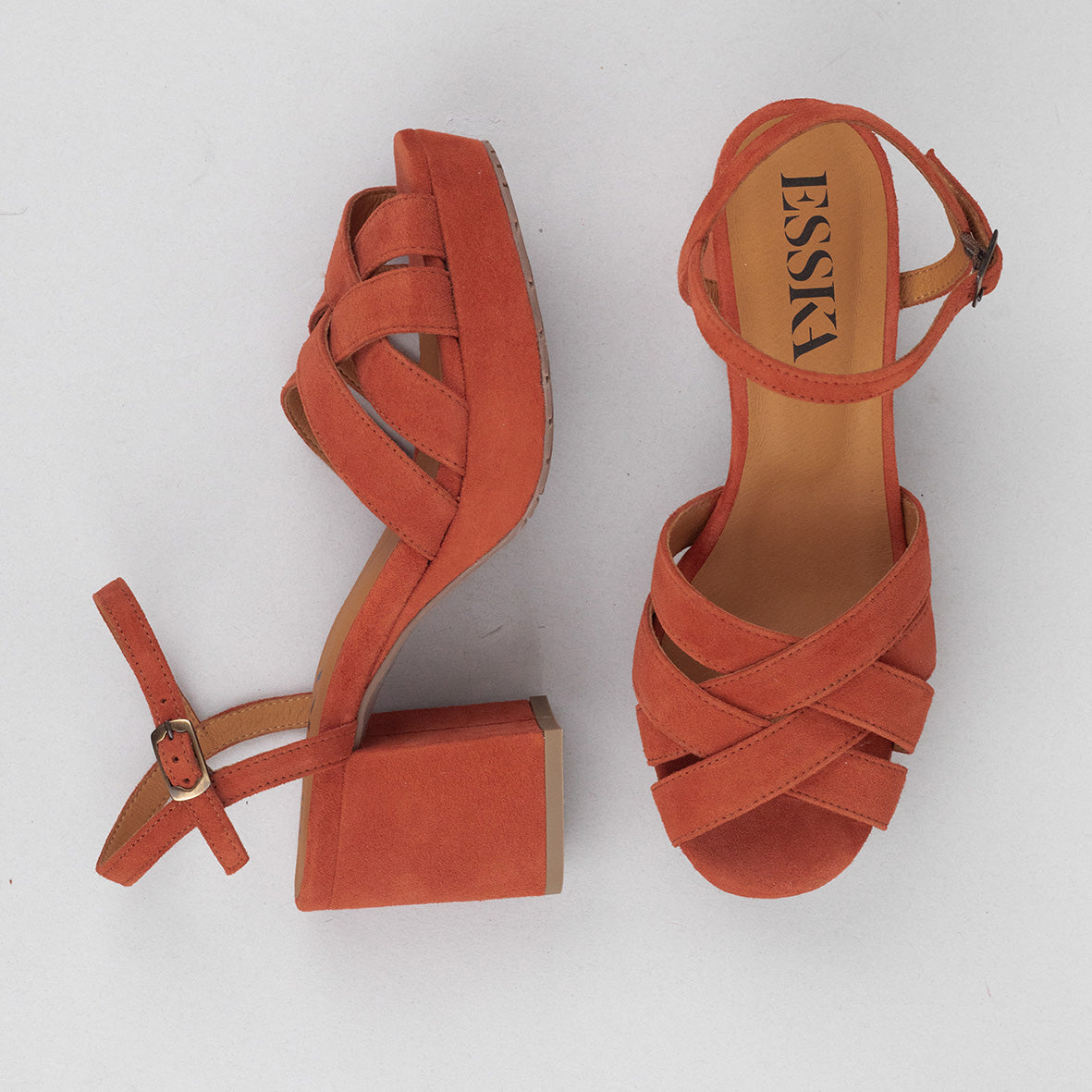 Caitlyn Rust Mid Sandal by Esska