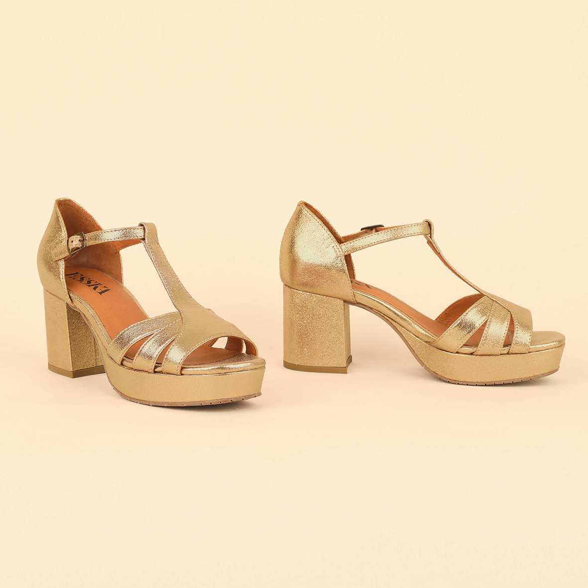 Cam Gold Dust Mid Sandal by Esska