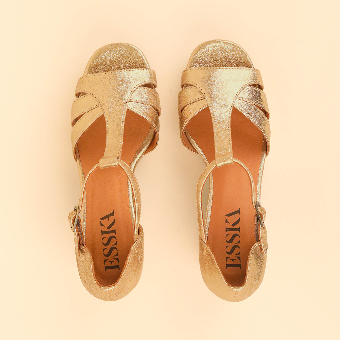 Cam Gold Dust Mid Sandal by Esska
