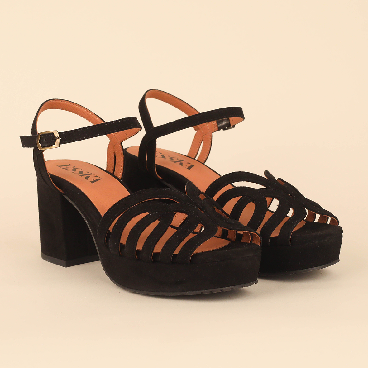 Capricorn Black Mid Sandal by Esska