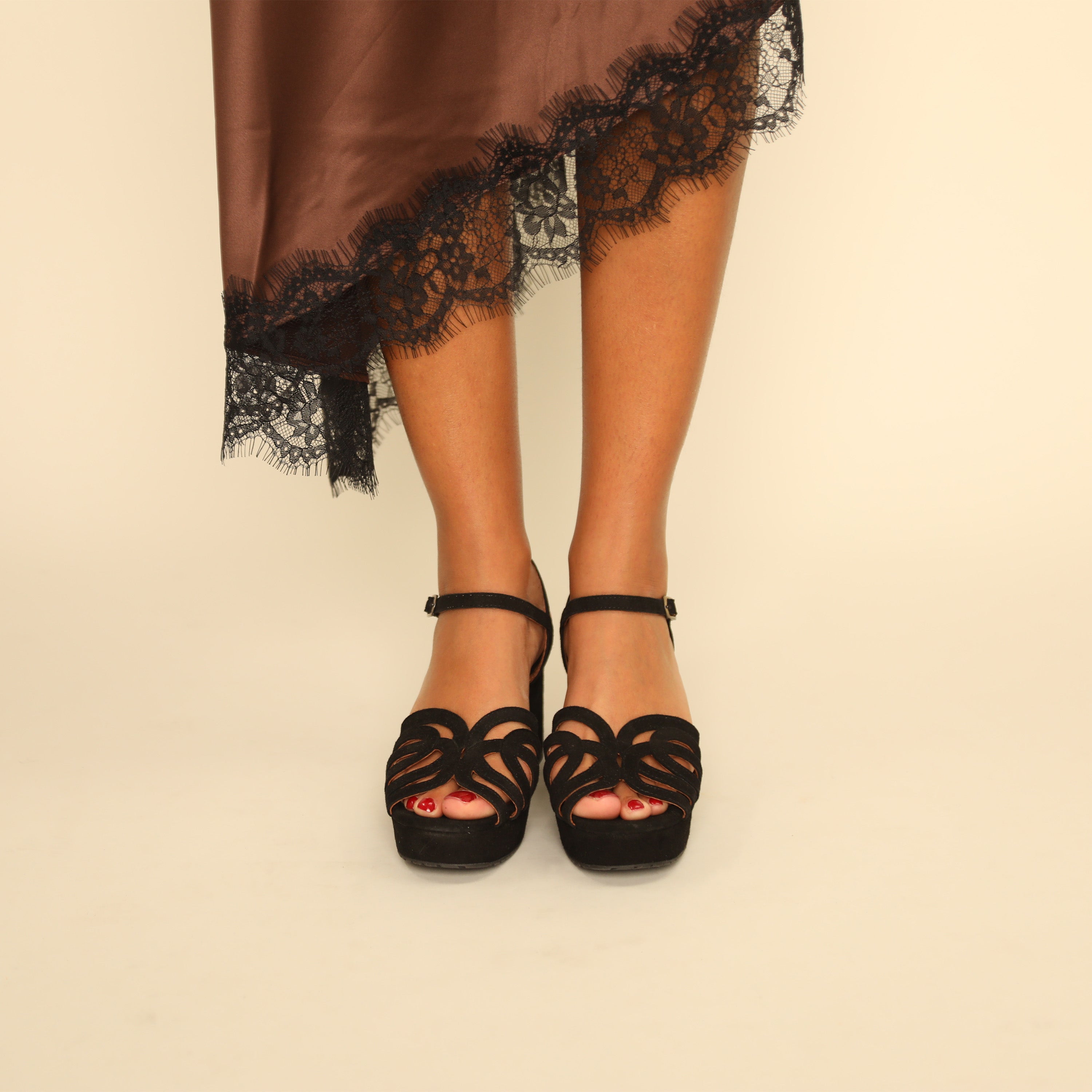 Capricorn Black Mid Sandal by Esska