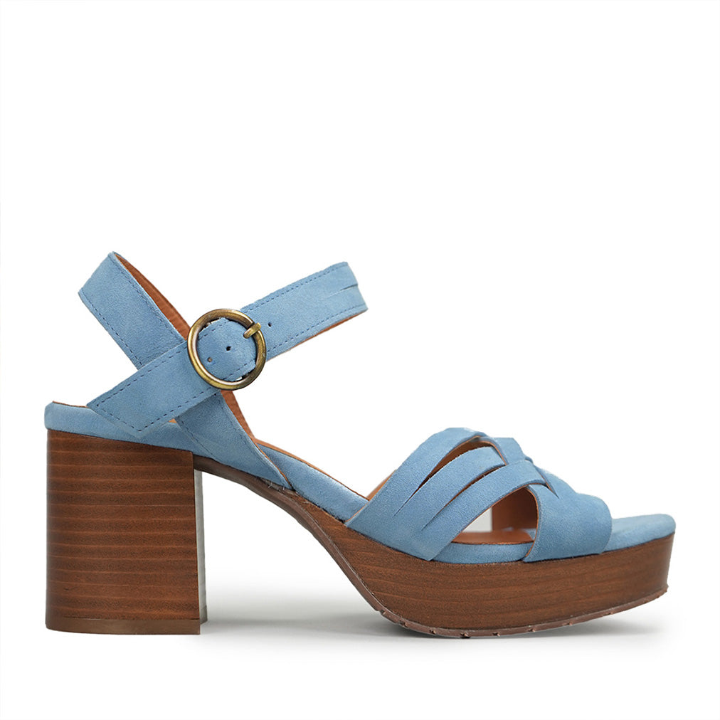 Carlota Blue Mid Sandal by Esska