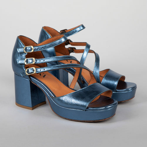 Blue Malena Sandalwood Metallic Platform Sandal main image 0