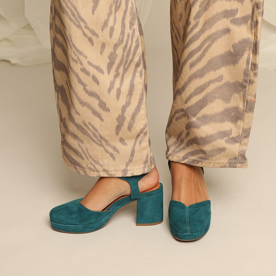 Carol Teal Mid Shoe by Esska
