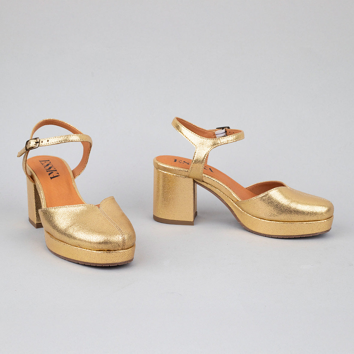 Carol WIDE Vegan Gold Mid Shoe by Esska