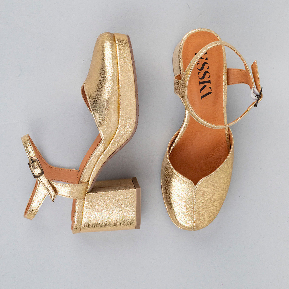 Carol WIDE Vegan Gold Mid Shoe by Esska