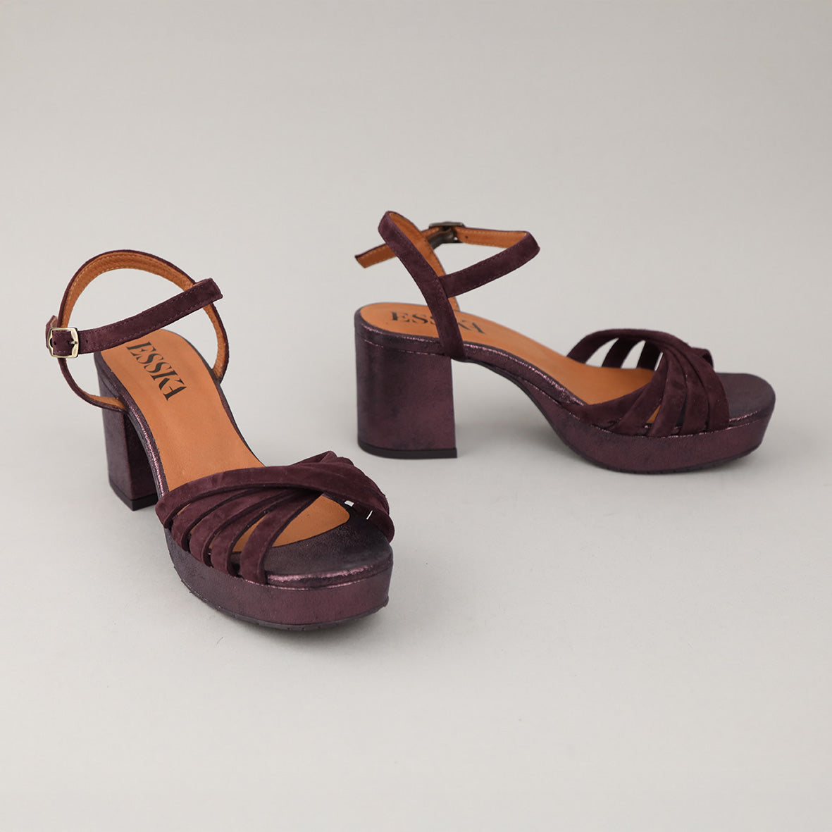 Casey Suede Burgundy Mid Sandal by Esska Shoes Ltd