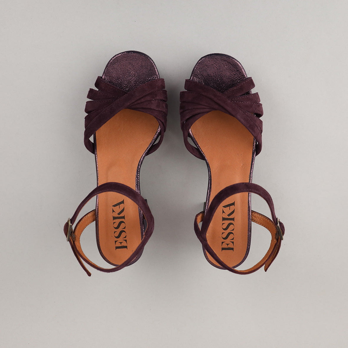 Casey Suede Burgundy Mid Sandal by Esska Shoes Ltd