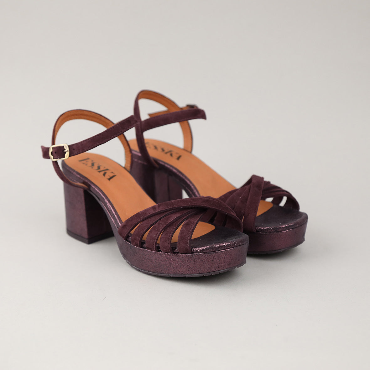 Casey Suede Burgundy Mid Sandal by Esska Shoes Ltd