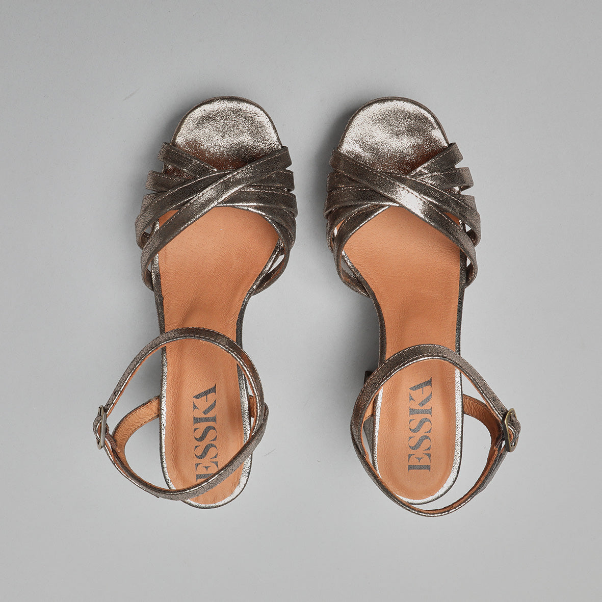 Casey Metallic Iron Mid Sandal by Esska Shoes Ltd