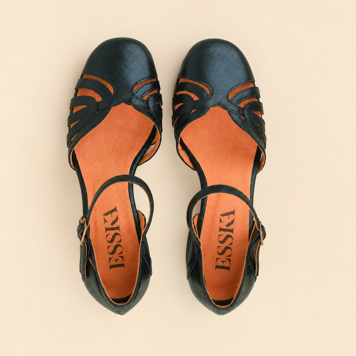 Cecily Metallic Teal Mid Shoe by Esska