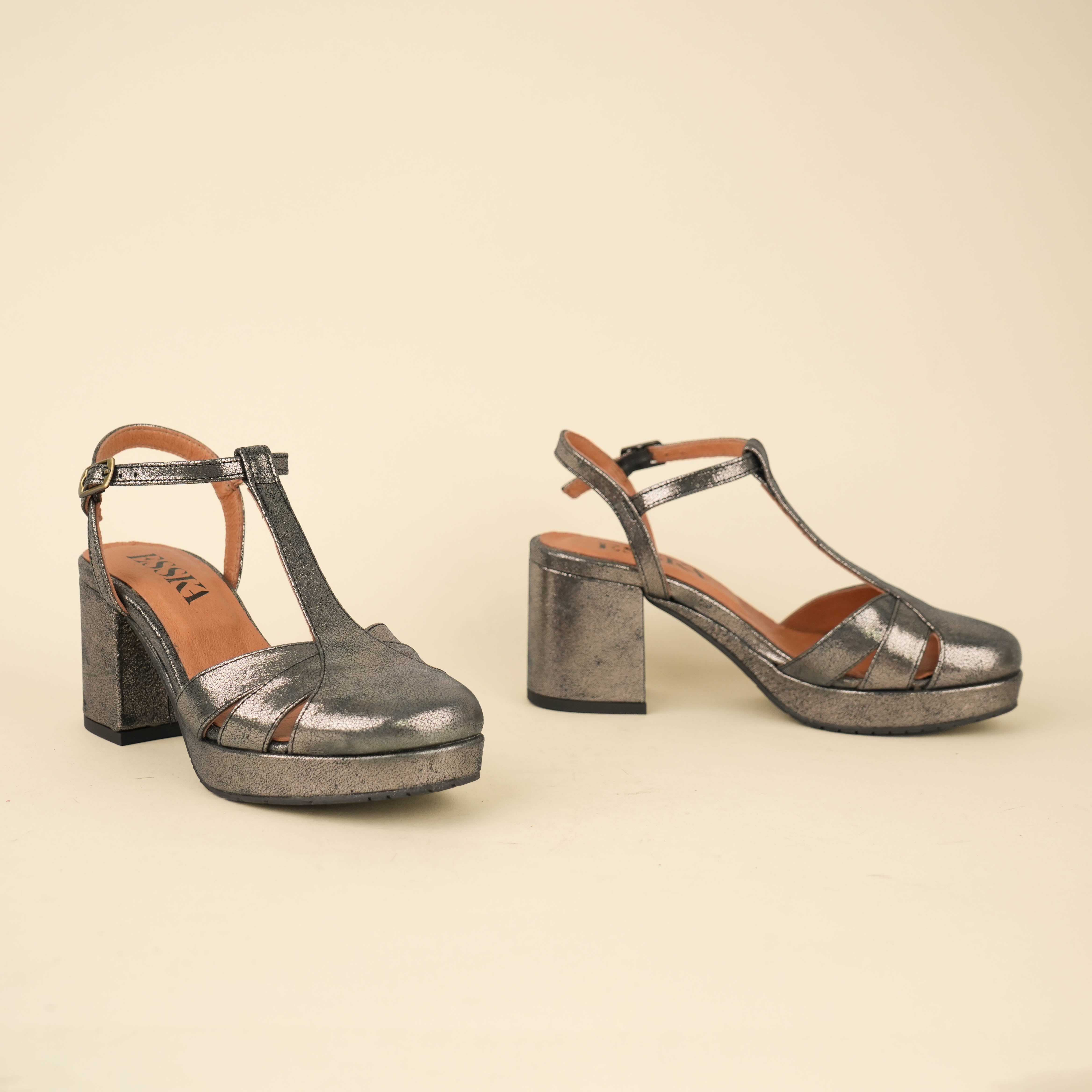 Celeste Metallic Iron Mid Shoe by Esska
