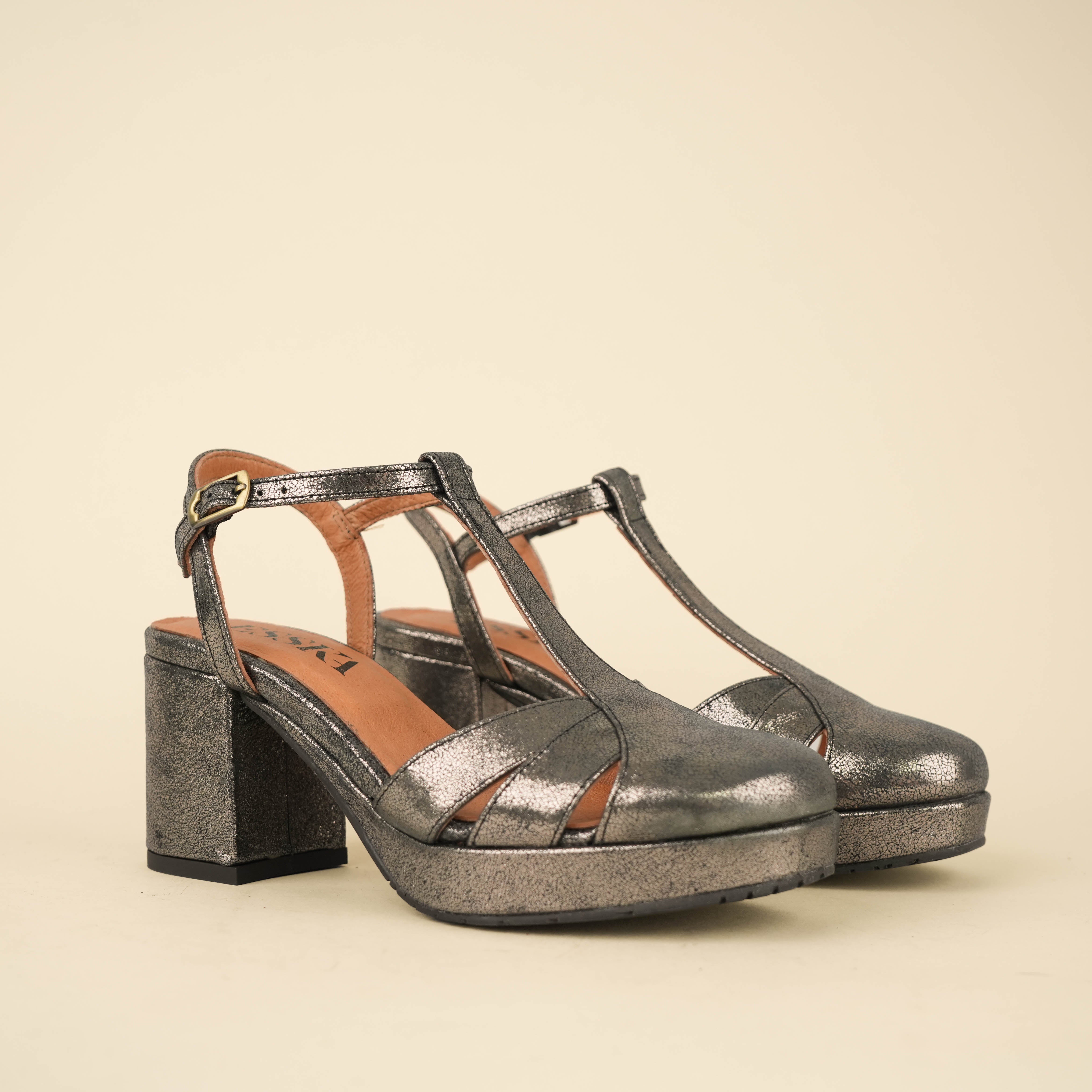 Celeste Metallic Iron Mid Shoe by Esska