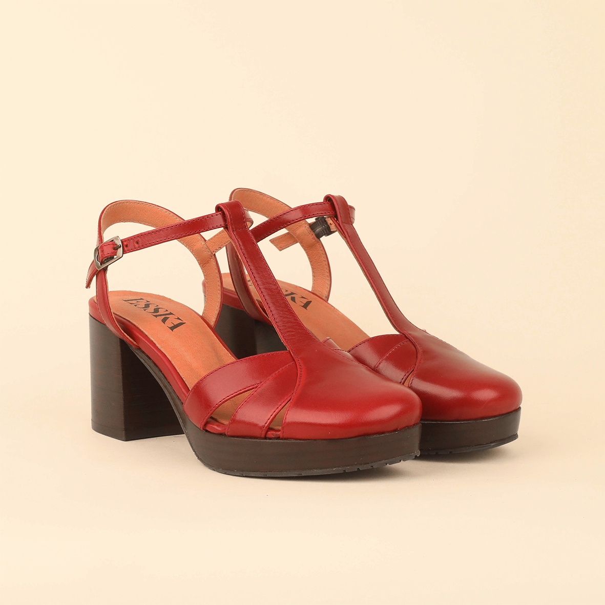 Celeste Red Brick Mid Shoe by Esska