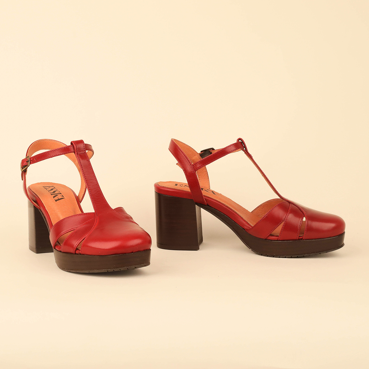 Celeste Red Brick Mid Shoe by Esska